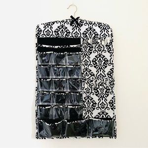 NEW Waverly Hanging Jewelry Organizer/ Travel Bag black and white floral Design